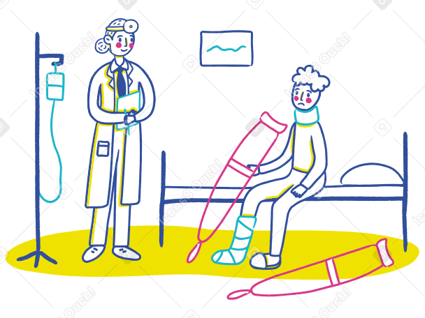 Treatment by doctor Illustration in PNG, SVG