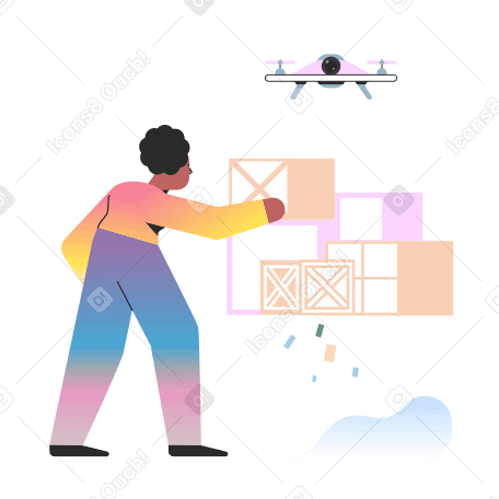 Delivery drone Illustration in PNG, SVG