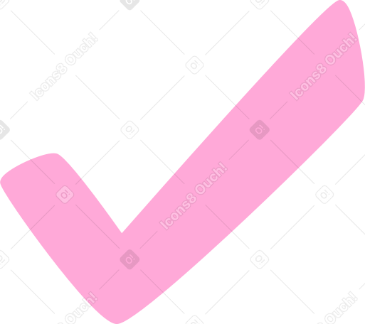 pink checkmark Illustration in PNG, SVG