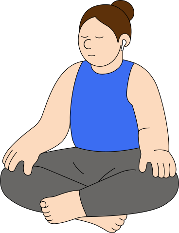 Young woman sitting and meditating PNG, SVG