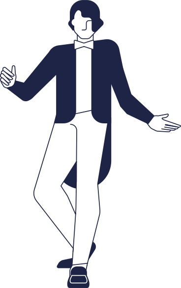 Man inviting line PNG, SVG