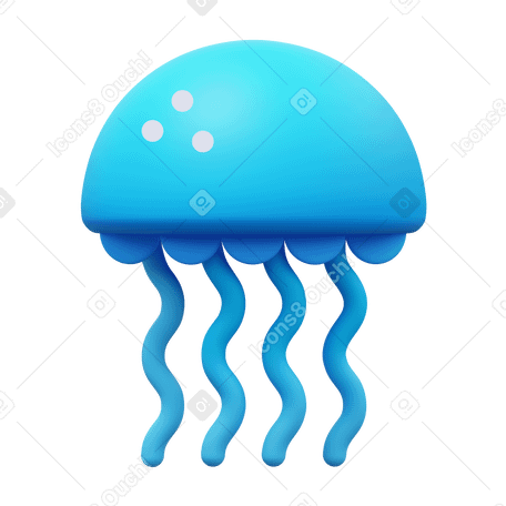 3D jellyfish PNG, SVG