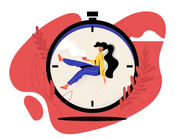 Un orologio con una donna seduta sopra PNG, SVG