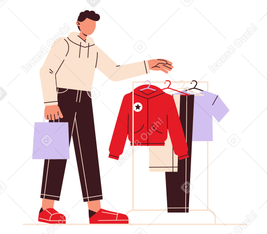 Man buys clothes on sale PNG, SVG