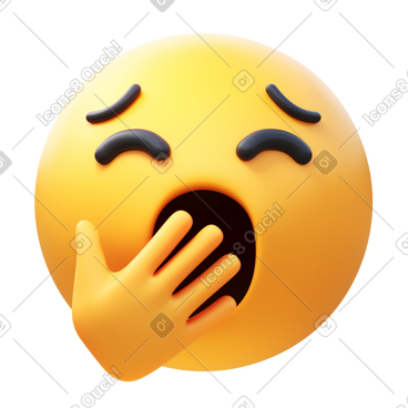 Yawning face PNG, SVG