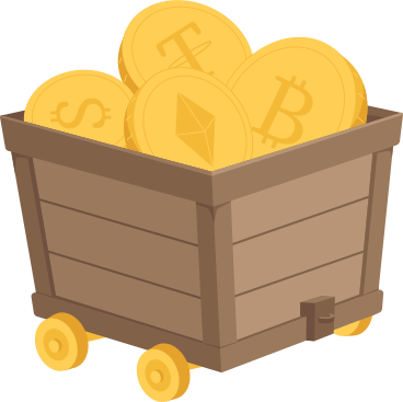 Minecart avec crypto-monnaie PNG, SVG