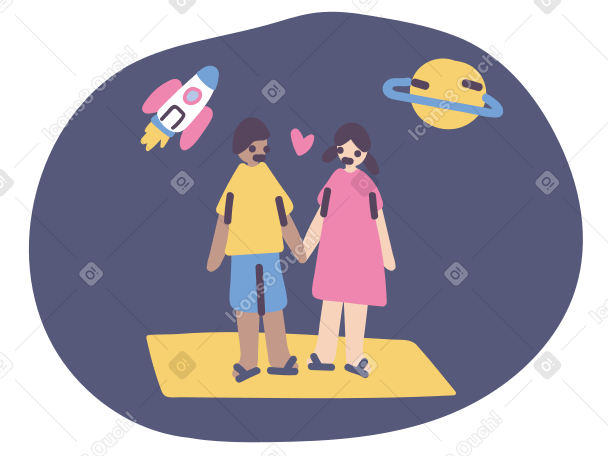 Cosmic love Illustration in PNG, SVG