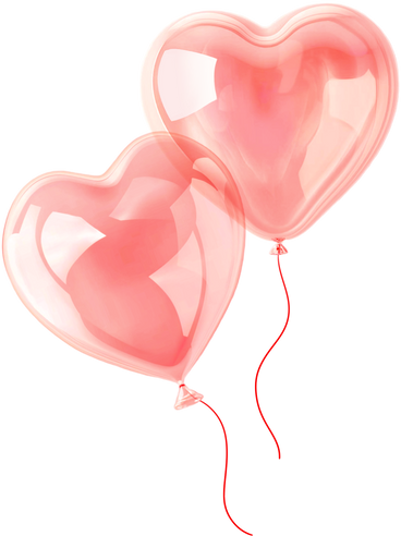 Zwei rosa herzförmige luftballons PNG, SVG