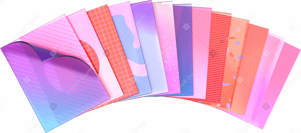 3D cards with different textures PNG, SVG