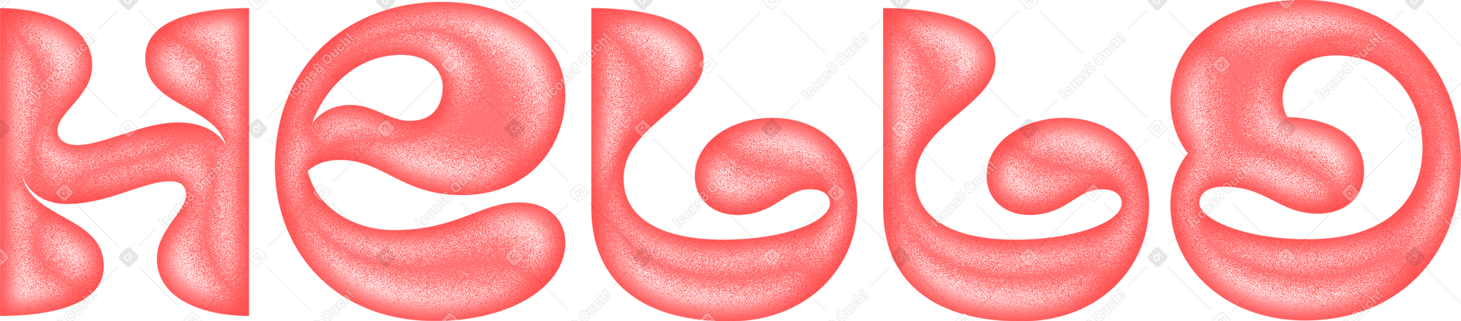 lettering hello with embossing effect text PNG, SVG