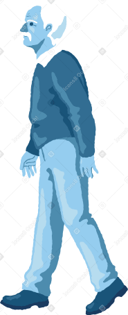 old man walking Illustration in PNG, SVG