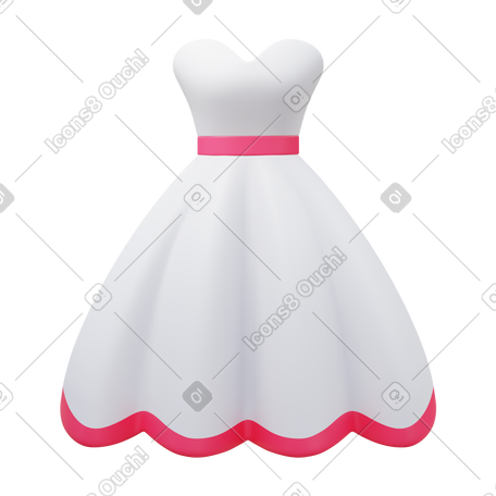 3D wedding dress PNG, SVG