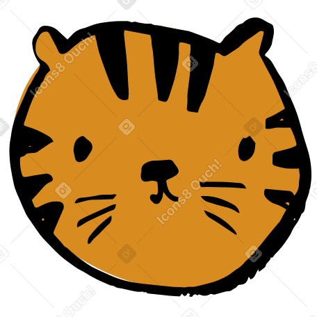 tiger's head Illustration in PNG, SVG