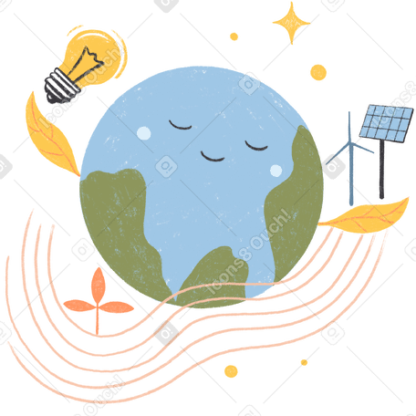 Eco-friendly approach to the planet for children PNG, SVG