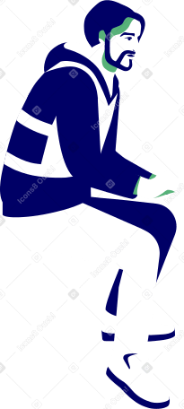 Homme assis en uniforme PNG, SVG