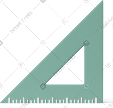 Green triangular ruler PNG, SVG