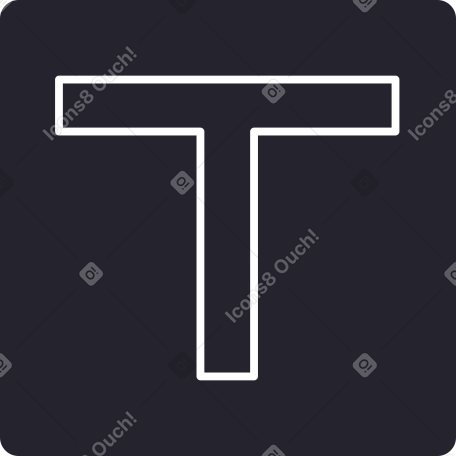 black square with t letter Illustration in PNG, SVG