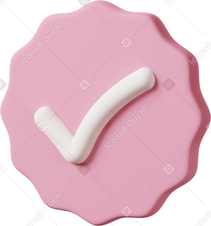 3D check mark side view pink PNG、SVG