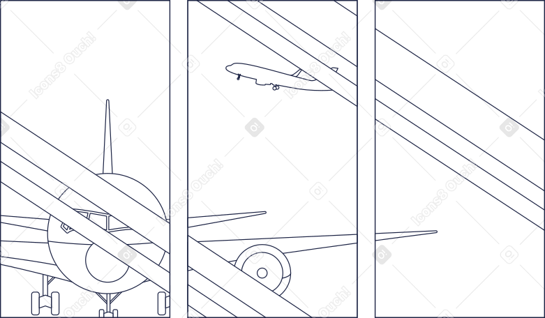 airport window line PNG, SVG