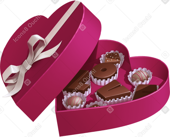 heart shaped box with chocolate PNG、SVG