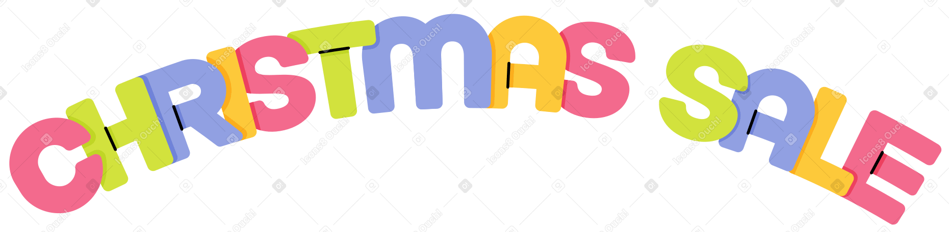 lettering christmas sale Illustration in PNG, SVG