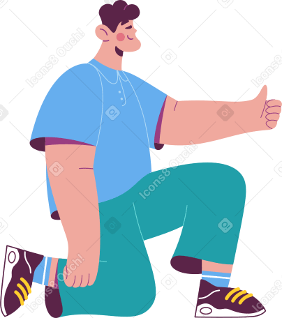 man showing thumbs up Illustration in PNG, SVG