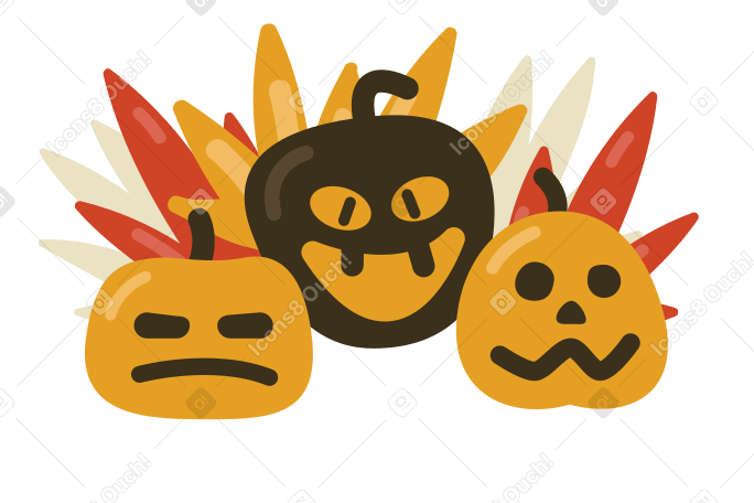 Halloween pumpkins PNG, SVG