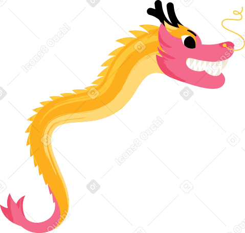 dragon serpent moon Illustration in PNG, SVG