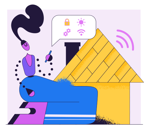 Smart House Illustration in PNG, SVG