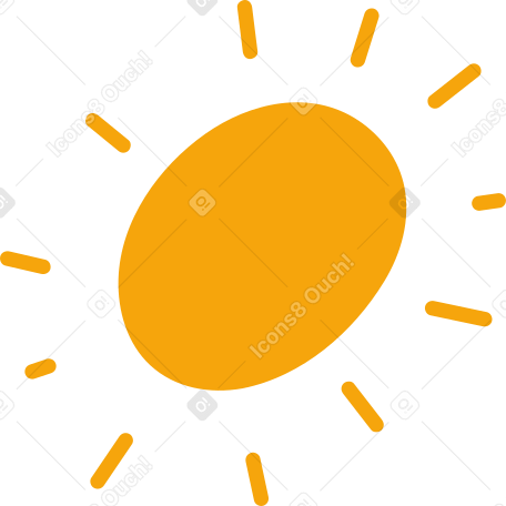 желтое солнце с лучами в PNG, SVG