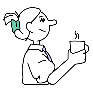 Woman holding a steaming cup of tea PNG, SVG