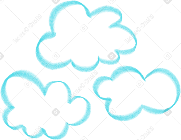 blue linear clouds Illustration in PNG, SVG