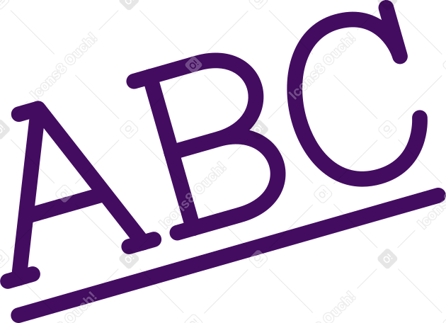 надпись abc текст в PNG, SVG