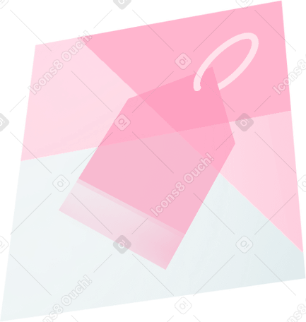 price tag on rectangle pink PNG, SVG