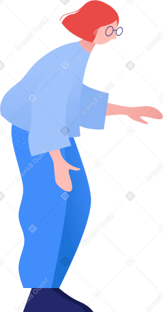 woman touching something Illustration in PNG, SVG