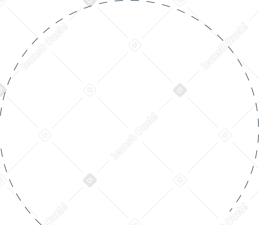 Ligne pointillée dans un cercle PNG, SVG