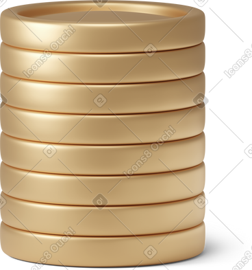 Pile of eight golden coins PNG, SVG