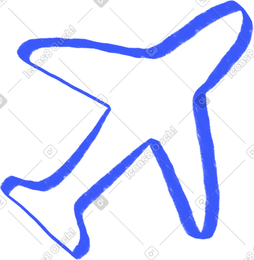 Blue line plane PNG, SVG