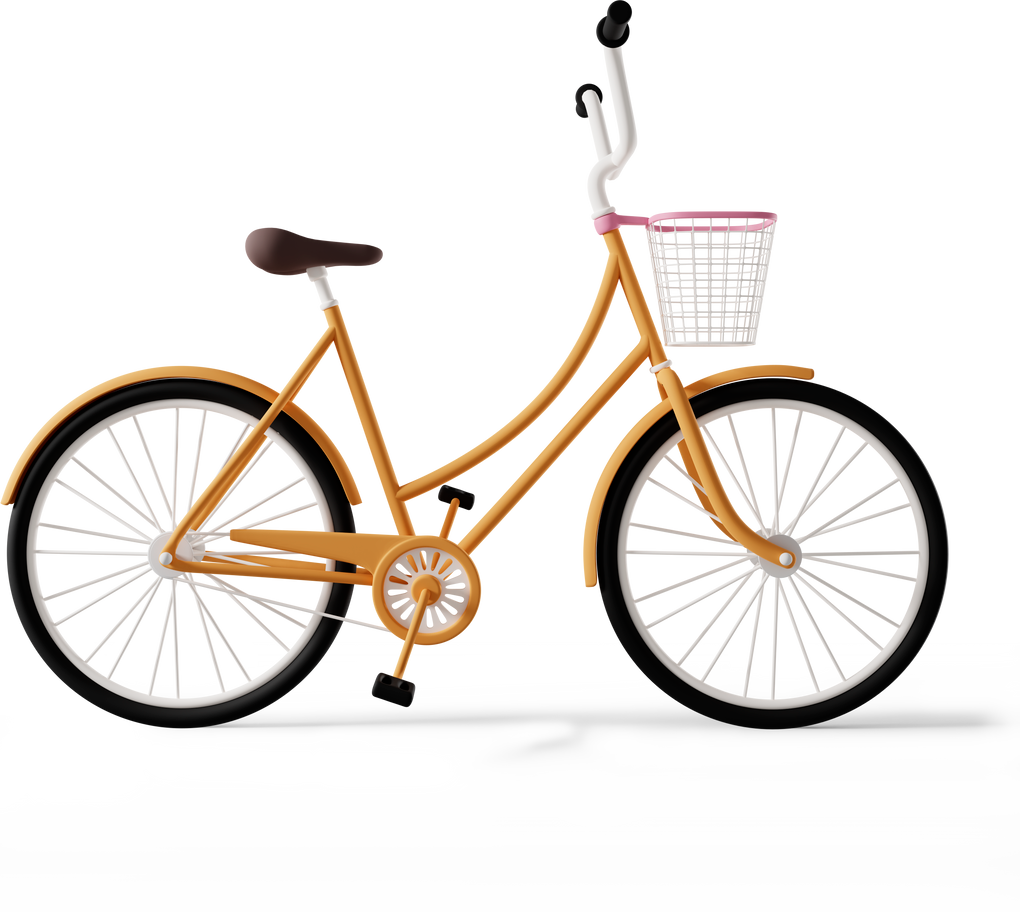 side view of a yellow bike Illustration in PNG, SVG
