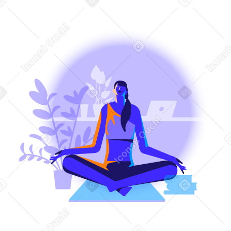 Woman doing home yoga PNG, SVG