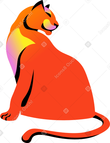 sitting red lioness PNG, SVG