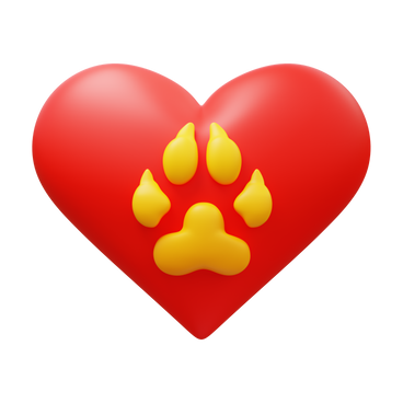 heart with dog paw PNG, SVG