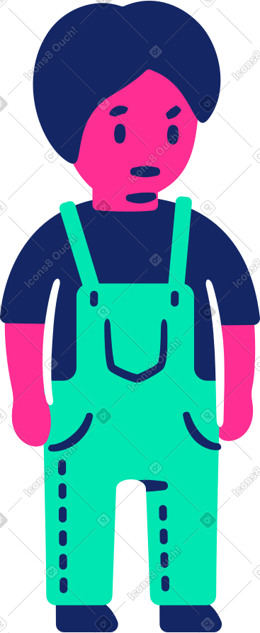 穿着工作服的孩子 PNG, SVG