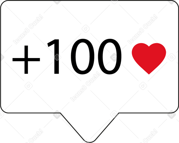 speech bubble with a hundred likes PNG, SVG