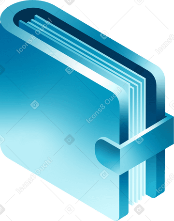 Portefeuille isométrique bleu PNG, SVG