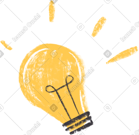 glowing yellow light bulb PNG, SVG