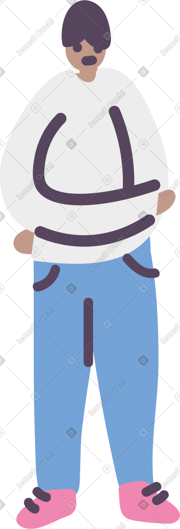 Standing man with crossed arms PNG, SVG