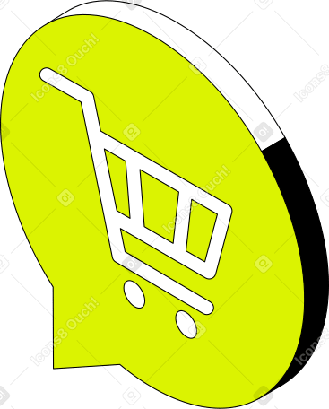 speech bubble with basket Illustration in PNG, SVG