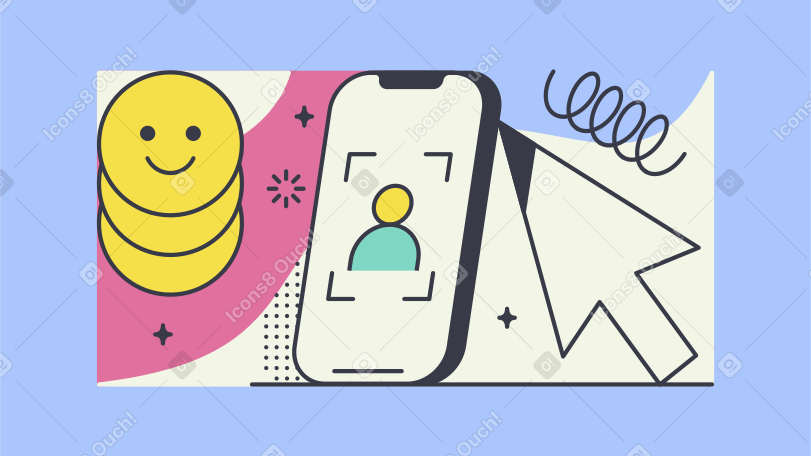 Person using phone Illustration in PNG, SVG