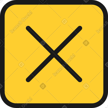 Yellow button with a cross PNG, SVG